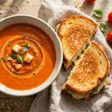 classic tomato soup with grilled cheese
